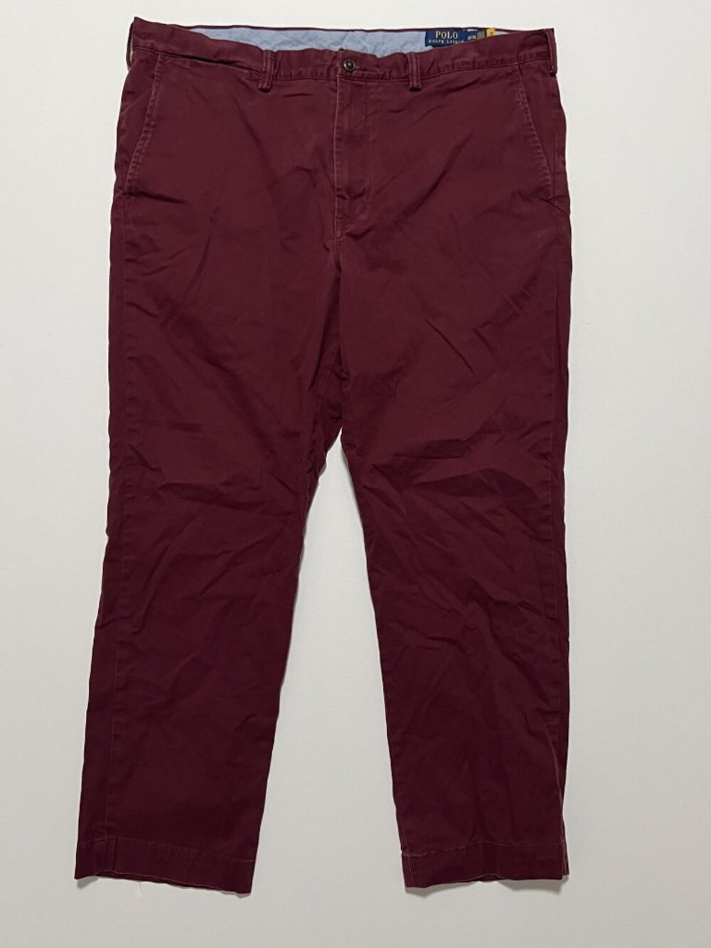 Polo Ralph Lauren Chino Pants Stretch Straight Fit Maroon Men's size 38x30 - Picture 5 of 6